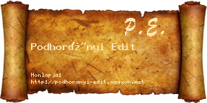 Podhorányi Edit névjegykártya